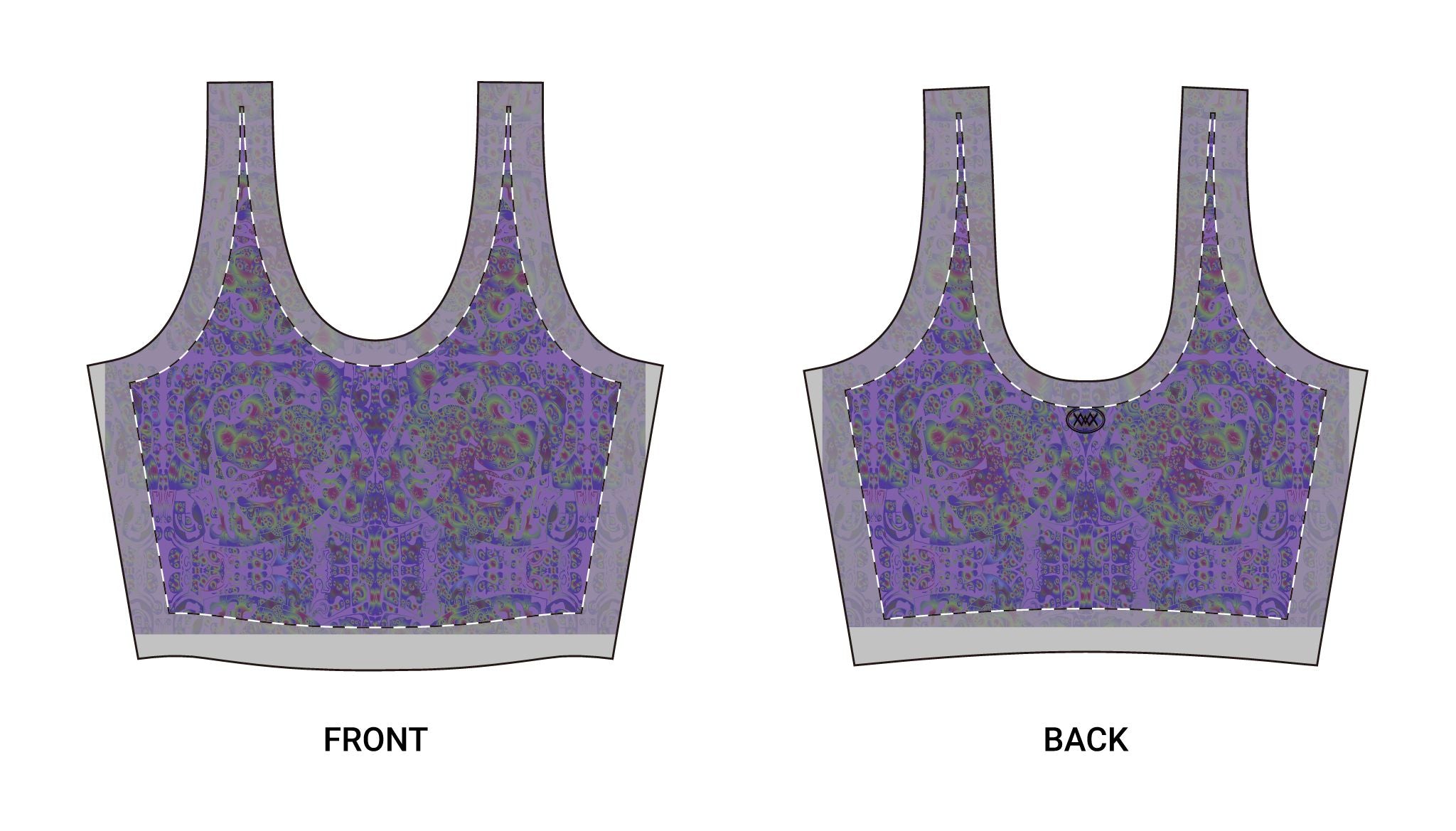 Abstract Artistic Polyester Sports Bra — Allover Print