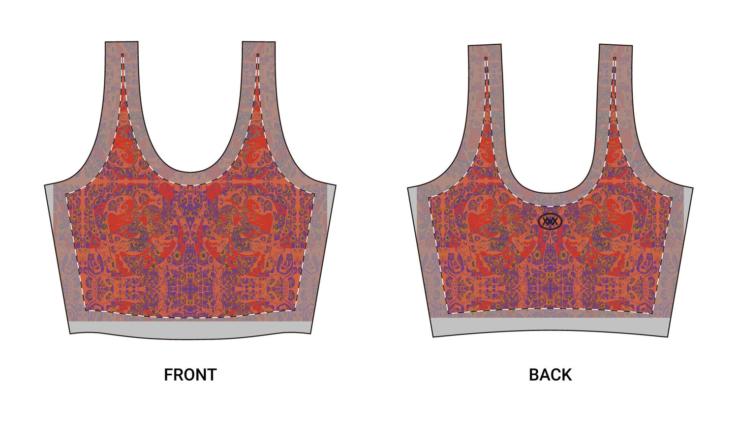 Abstract Artistic Polyester Sports Bra — Allover Print